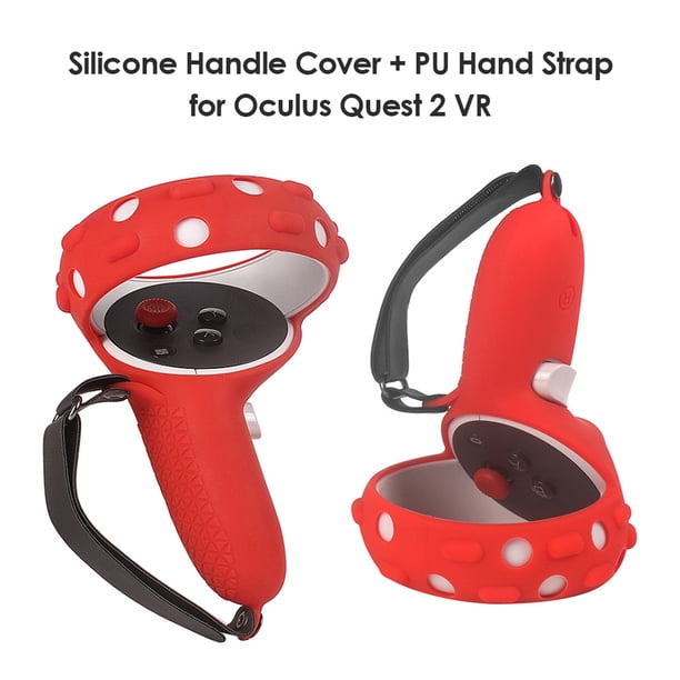 Cubierta protectora del mango del controlador con correa para Oculus Quest 2 VR (Rojo)