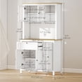 thumbnail image 2 of 71" White 5-Door Kitchen Pantry Cabinet with Adjustable Shelves & Countertop | Freestanding Storage for Living Room, Dining & Entryway, 2 of 7