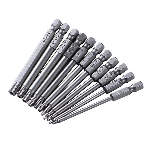 11Pcs/set Magnetic Screwdriver Bit Set Torx Screwdriver Bit Set Impact Drill Adapter T7 T8 T9 T20 T25 T27 T30 T40