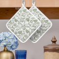 thumbnail image 2 of Boho Sage Green Floral Pot Holders for Kitchen Heatproof Potholder, 2 Pack Vintage Farmhouse Paisley Plant Hot Pads Multipurpose Oven Pads Cloth Potholders Trivet for Cooking and Baking, 2 of 8