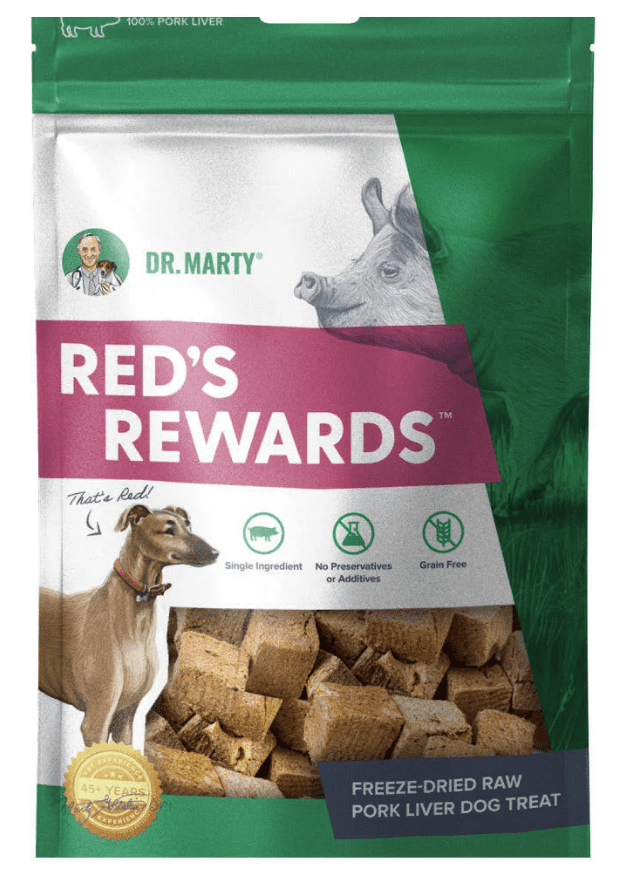 Dr. Marty Red's Rewards Favorite Freeze Dried Pork Liver Dog Treats 4-oz (Pack of 3)