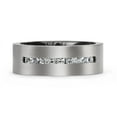thumbnail image 4 of Bling Jewelry Mens Wide CZ Channel Set Titanium Wedding Band Ring for Men Silver Tone Titanium, 4 of 4