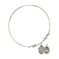 thumbnail image 2 of 7 1/2 inch Round Double Loop Bangle Bracelet w/ St. Christopher/Cheerleading in Sterling Silver, 2 of 3