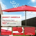 thumbnail image 5 of MONDAWE Rectangular Market Umbrella with Lights 10 x 6.5 FT Outdoor Solar LED Patio Umbrella Tilt and Crank Aluminum Commercial Table Umbrella for Pool Backyard Balcony, 5 of 7