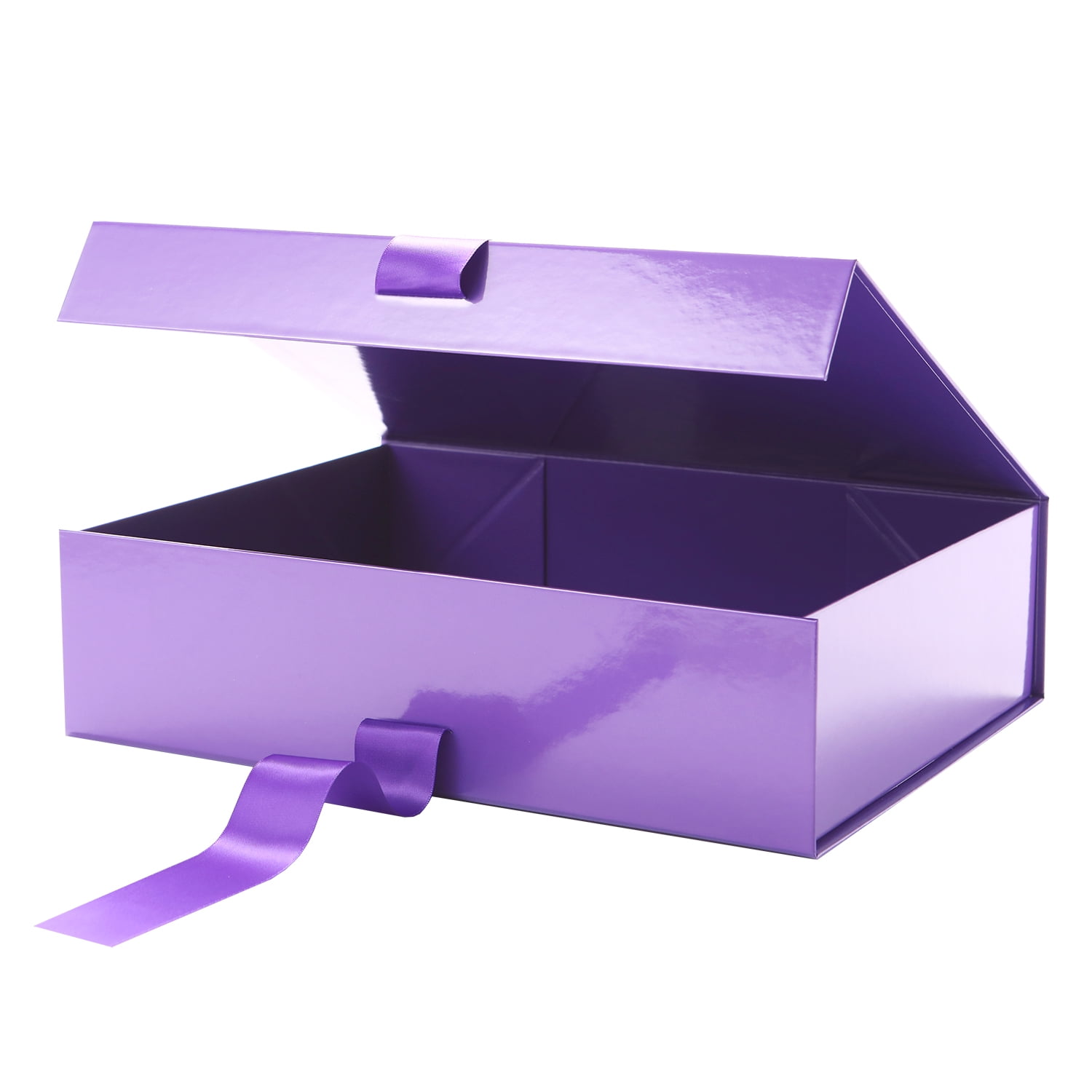 PKSMART XL Heavy Duty Large Purple Gift Box with Ribbon and