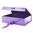 thumbnail image 5 of PKGSMART Large Gift Box with Ribbon, 13x9.7x3.4 inches, Purple Gift Box with Magnetic Lid, 5 of 6