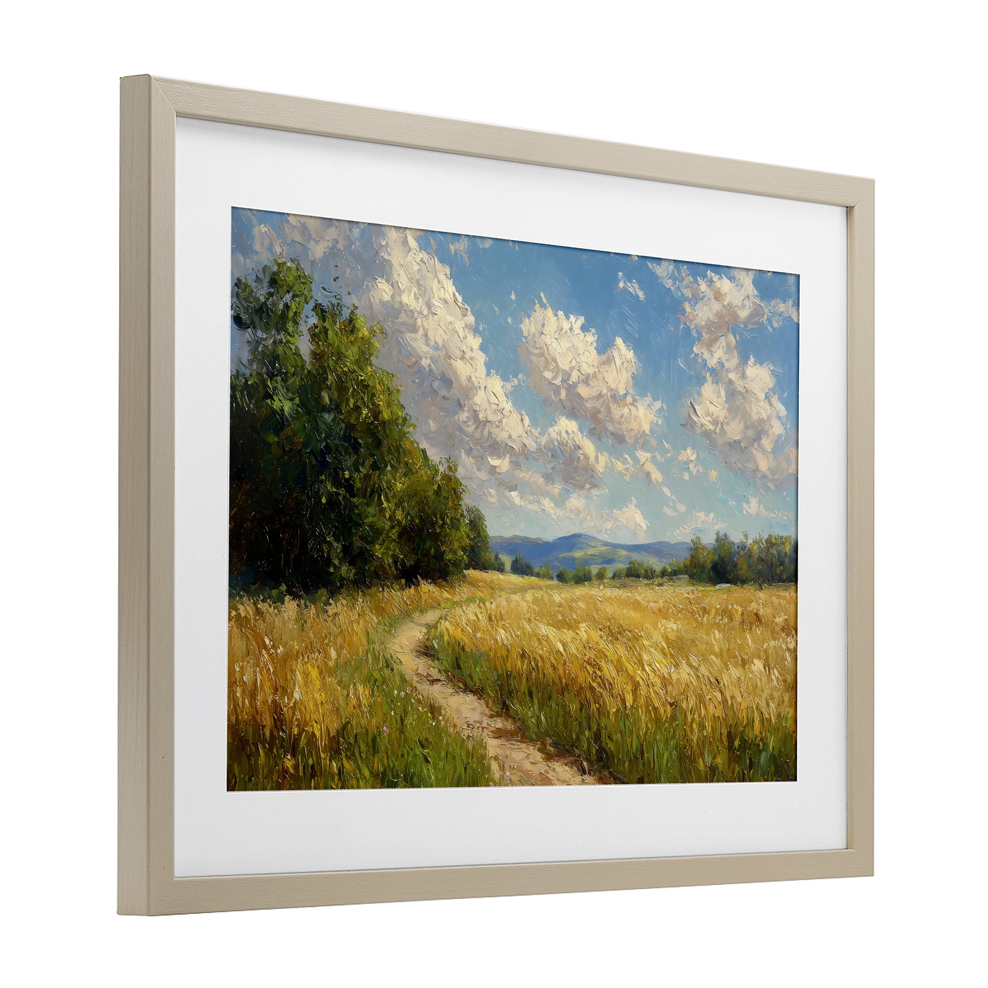 Stupell Industries Winding Path Through Wheat Field Birch Framed Print Under Glass, design by Creative Studio
