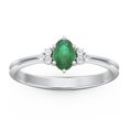 thumbnail image 2 of Birthstone Oval Ring with Shoulder Accents - Emerald (May), 2 of 5