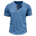 thumbnail image 5 of LIBRCLO Henley Shirts for Men Short Sleeve with Pocket Casual Crew Neck Shirts with 3 Button, 5 of 6