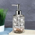 thumbnail image 4 of Rhombus Glass Soap Dispenser with Pump - 350ml Refillable Liquid Soap Bottle for Hand Soap,Shampoo & Shower Gel - Durable Pressed Glass Design for Bathroom,Kitchen & Home Decor (7.09 x 2.76 in), 4 of 6