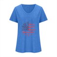 thumbnail image 4 of Camisetas Casuales de las Mujeres Gradiente Día de la Independencia Impreso Cuello Redondo, Blusa de Manga Corta para Diario, Fiesta Y Primavera Verano, 4 of 5