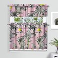 thumbnail image 2 of Sailboats and Palm Trees Kitchen Window Curtains Set, 27.5x36in Polyester Tropical Valance and Tiers, Coastal Summer Window Treatments, 2 of 6