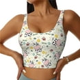 thumbnail image 1 of Balery Cute Cow Sujetadores deportivos con espalda cruzada para mujer, acolchados, sin costuras, de alto impacto, ideales para yoga, gimnasio, entrenamiento y fitness.-Small, 1 of 8
