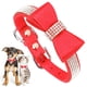 thumbnail image 5 of Collar De Perro Con Diamantes De Imitación, Collar De Gato Suave Ajustable Para Perros De Tamaño Mediano Para Perros De Tamaño Grande Para Gatitos Amonsee Rojo M 42x2.0cm, 5 of 8