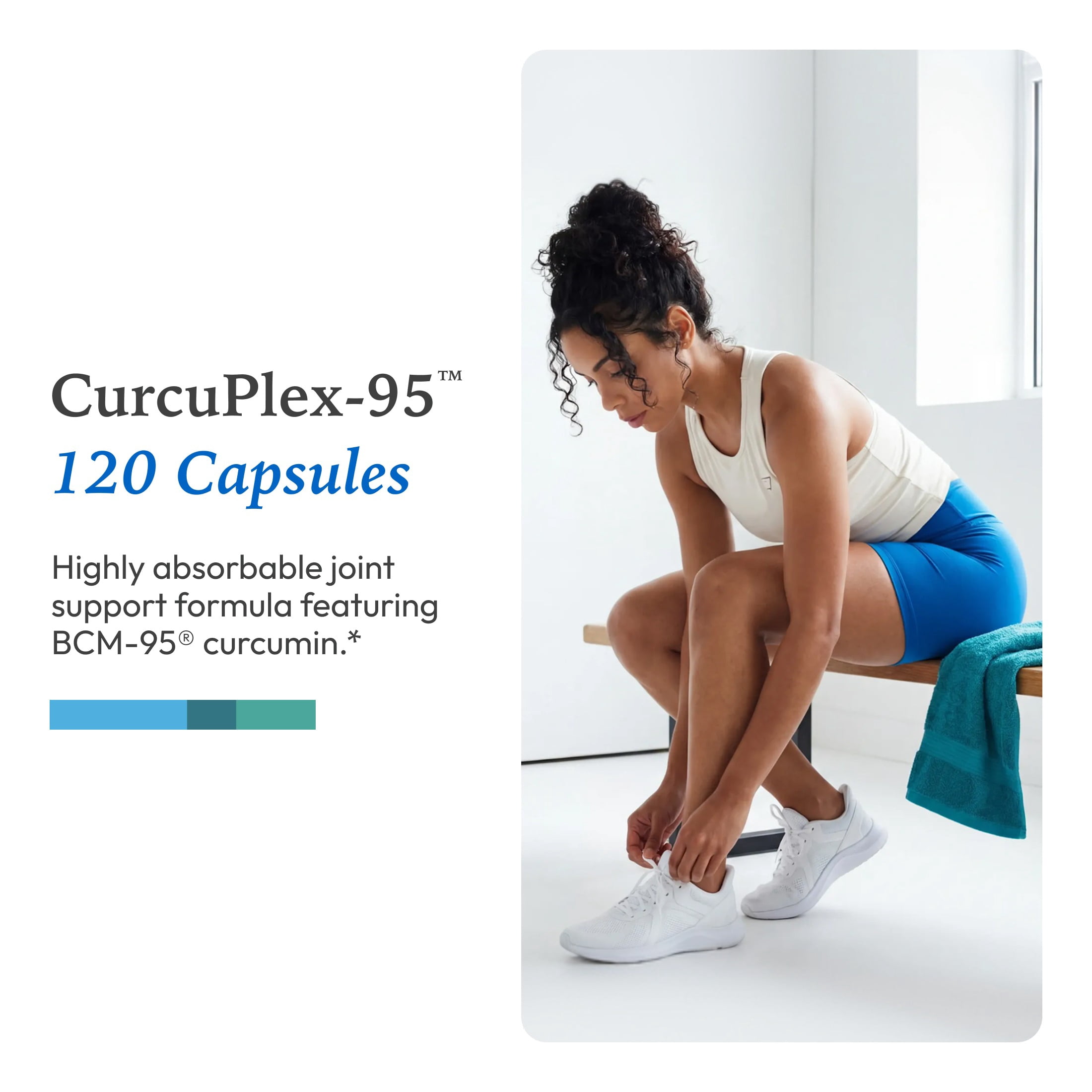 XYMOGEN CurcuPlex 95 Turmeric Curcumin Supplement for Daily Brain Support Enhanced Bioavailability Non GMO, Gluten Free, Vegan 120 Capsules