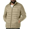 thumbnail image 6 of hlysgo Puffer Jackets for Men no Hood Lightweight Zip up Long Sleeve Quilted Jacket Winter Warm Insulated Coats Comfy Men's Puffy Coat Beige XL, 6 of 6