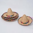 thumbnail image 6 of Mexican Sombrero Hat Adults With Trim Straw Sombrero For De Mexican Party And Casual Light Purple - 38, 6 of 7