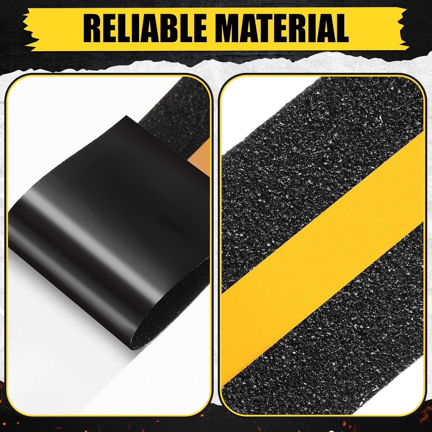 2" x 80ft Anti Slip Tape with Reflective Stripe, Adhesive Grip Non Slip Stair Treads Tape, Non Skid High Traction Adhesive for Stairs Step Ramps Boats Decks