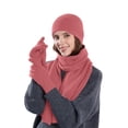 thumbnail image 4 of Fenny Hat And Scarf Set for Women Cozy 3 in 1 Women's Scarves & Wraps Touchscreen Winter Gloves Women Cold Weather Womens Beanie Hot Pink, 4 of 4