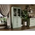 thumbnail image 3 of Palace Imports 100% Solid Wood Kitchen Pantry Storage Cabinet with Glass Doors, Adjustable Shelves and 2-Drawers, Sage, 3 of 7
