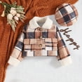 thumbnail image 2 of AherBiu Girls Fleece Winter Clothes Shackets Plaid Jacket Button Lapel Long Sleeve Thermal Warm Coats, 2 of 6