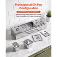 thumbnail image 6 of KFFKFF Countertop Food Serving Display Container, Stainless Steel Salad Server Tray, Buffet Condiment Dispenser, Ice-Cooled Rack with Individual Lids, Suitable for Restaurants,Hotels(2x1/6+3x1/9 Pan), 6 of 9