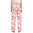 thumbnail image 3 of Dailycode Women's Pajama Pants Wide Leg Lounge Pj Bottoms With Pockets Cute Chicken with Cherry, 3 of 7