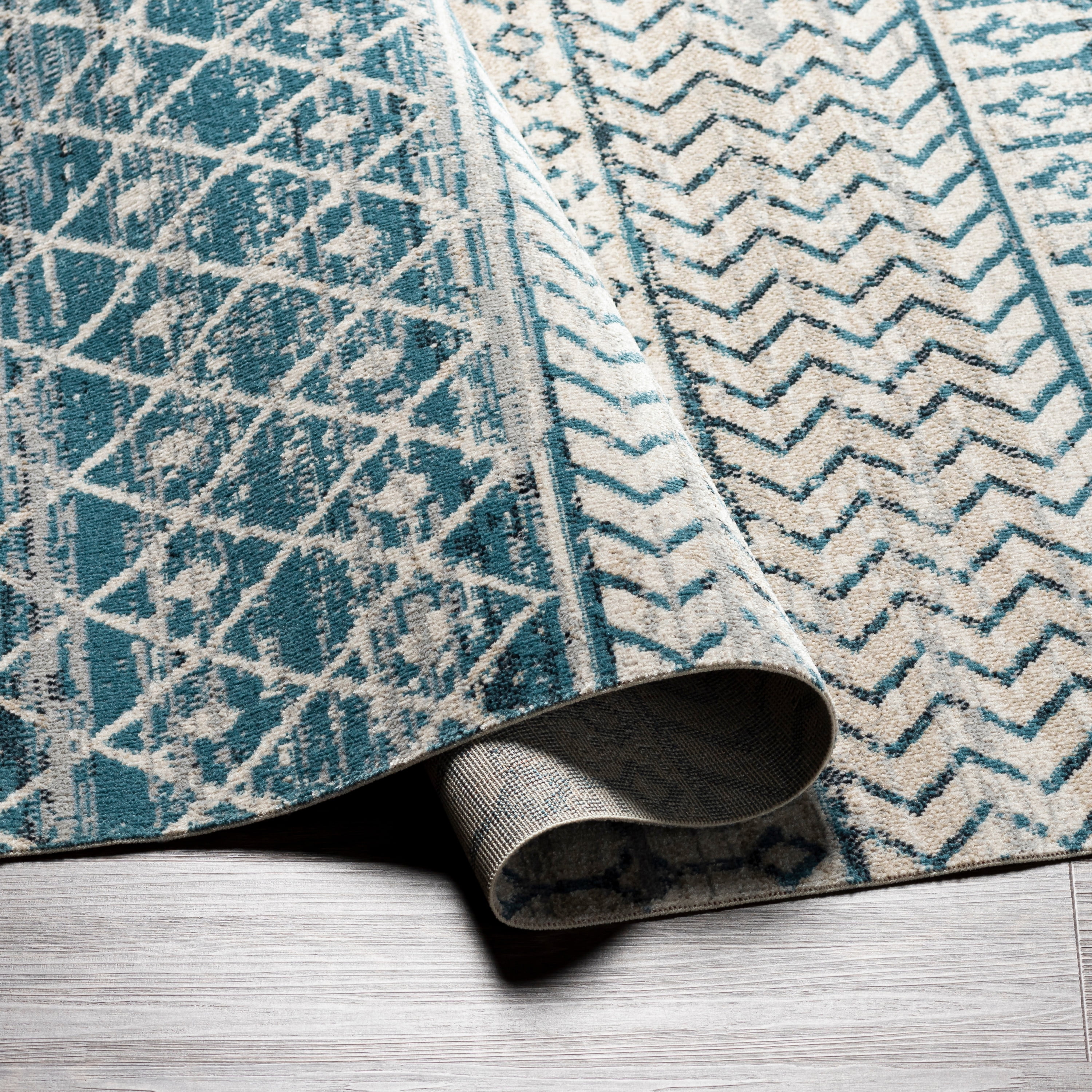 Livabliss Washable Rugs for Living Room, 3x7 Lavadora Global Ink Blue Runner Area Rug, Bedroom Dining Room Home Decor Stain Resistant Carpet (2'7" x 7'3" Runner)