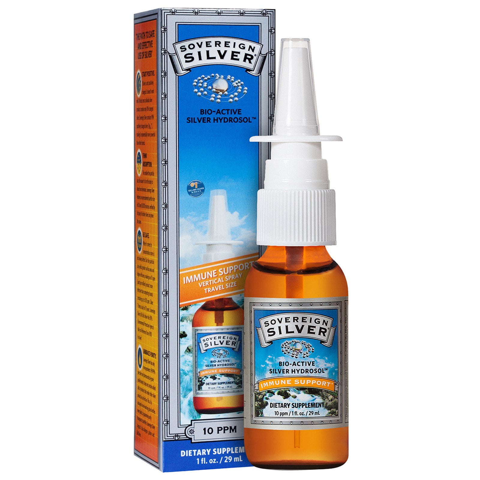 Sovereign Silver Bio Active Silver Hydrosol Immune Support Vertical Spray 10 Ppm 1 Fl Oz 29 Ml Walmart Com Walmart Com