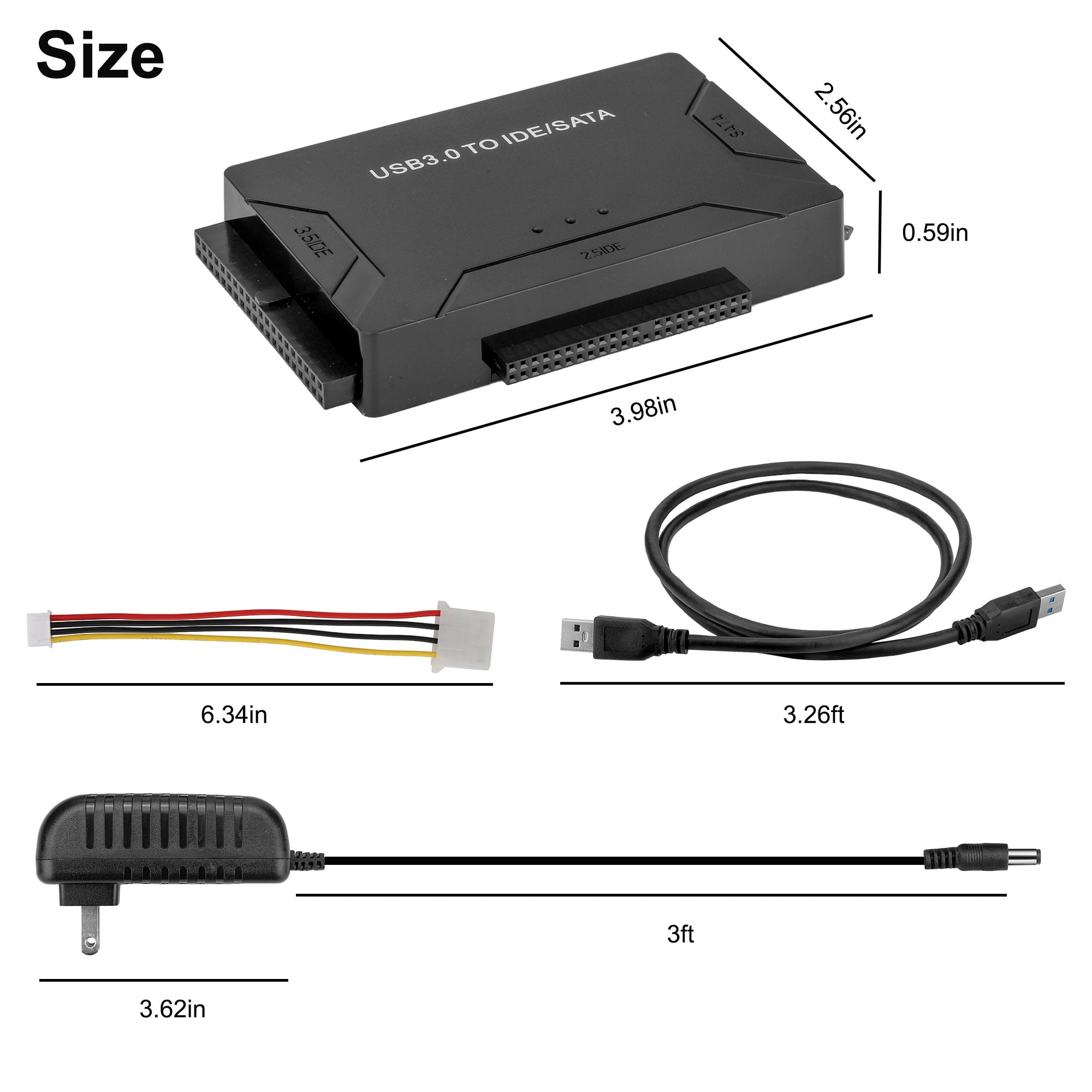 USB 3.0 to IDE/SATA Converter Adapter Kit For 2.5/3.5 SATA/IDE/SSD Hard  Drive - M - Bed Bath & Beyond - 34475500