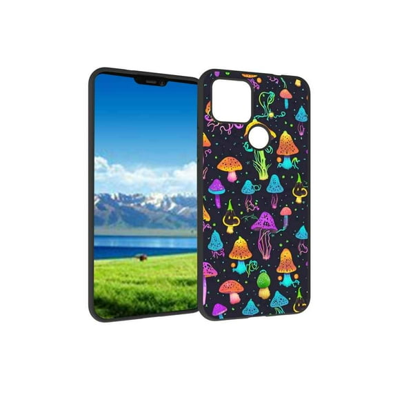 Compatible with Google Pixel 4A 5G Phone Case, Mushrooms-Shrooms-Cottagecore-4 Case Silicone Protective for Teen Girl Boy Case for Google Pixel 4A 5G