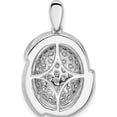 thumbnail image 3 of 14K White Gold Polished Oval Pave Diamond Pendant - Jbsp, 3 of 5