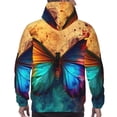 thumbnail image 7 of Picia Vibrant Rainbow Butterfly A Pattern Casual Men's Hoodie - Lightweight Hooded Sweatshirt with Kangaroo Pocket, Comfortable Pullover for Everyday, Travel-3X-Large, 7 of 7