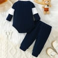 thumbnail image 5 of Splozh Newborn Baby Boy Fall Winter Clothes Boy Outfit Embroidery Romper Pants Sets Newborn Boy Clothes,Navy,3-6 Months, 5 of 9