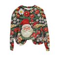 thumbnail image 4 of Chandails d'Hiver Grande Taille pour Femmes Mode Décontractée Col Rond Manches Longues Imprimé de Noël Sweat à Capuche Drôle, 4 of 5