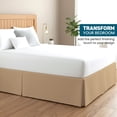thumbnail image 2 of 11-Inch Drop Full XL Size 54" x 80" Taupe Solid Bed Skirt Split Corner Pleated Style Easy Fit Easy Care 100% Egyptian Cotton 500 Thread Count, 2 of 6
