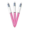 thumbnail image 2 of BIC 4-Color Shine Ballpoint Pen, Pink Barrel, Medium Point (1.0mm), Assorted Inks, 3 Count, 2 of 8