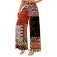 thumbnail image 2 of Women Summer High Waisted Cotton Linen Palazzo Pants Wide Leg Long Lounge High Waist Flowy Toursers with Pockets, 2 of 6