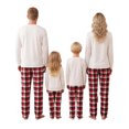 thumbnail image 6 of Nibbcoa Christmas Family Pajamas Matching Set Elk Print T-shirt with Plaid Pants, 6 of 10