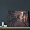 thumbnail image 3 of Kdxio Dinosaur Moonlit Forest Pattern Canvas Wall Art for Living Room Wall Decor for Bedroom Bathroom Modern Framed Canvas Art Prints Ready to Hang,Horizontal, 3 of 6