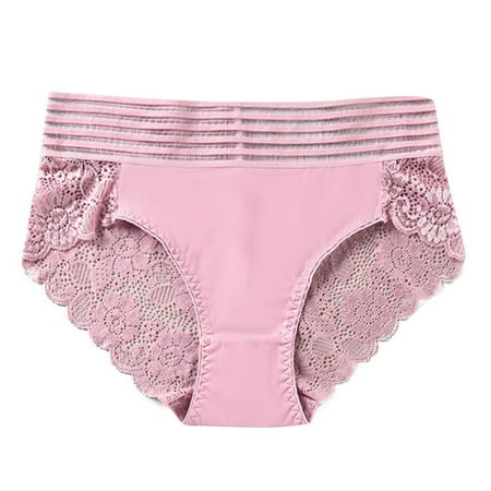 Wdfiry Women High Waist Cheeky Panties Sexy Lace Underwear Plus Size Full Coverge Panty Breathable Mesh Briefs