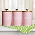 thumbnail image 5 of 3x Food Storage Jar, Pink Food Storage Can With Seal Bamboo Lid -modern Storage Canister For Serving Tea,coffee,spice And, 5 of 5