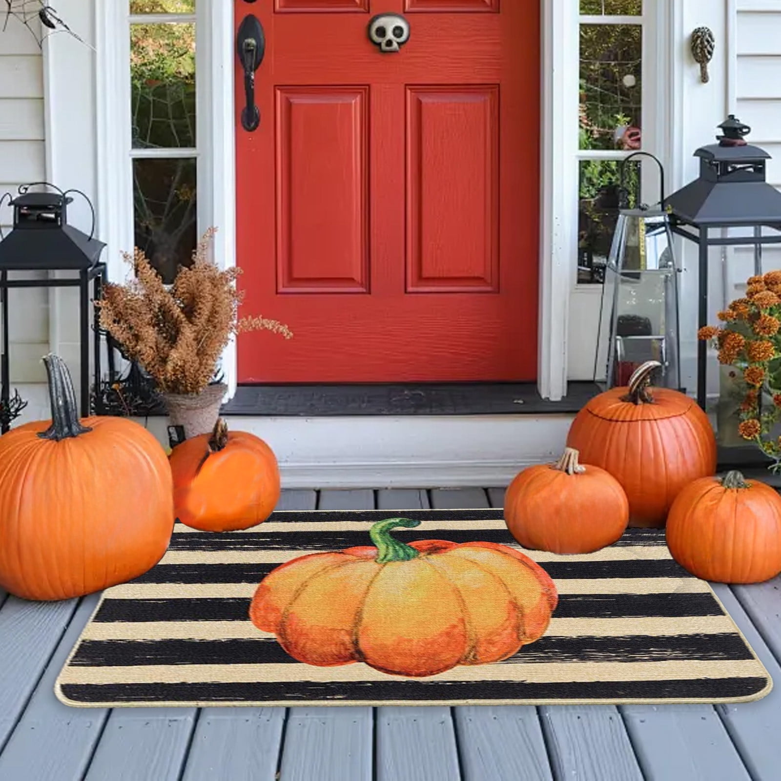 Stijggn Halloween Area Rugs Halloween Decorations Gothic Halloween Thanksgiving Rug,Washable Non-Slip Goth Bath Mat for Living Room Bedroom Home Decor Nursery Holiday Decorative