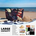 thumbnail image 6 of JUNZAN Watercolor Bald Eagle Pattern Women's Large Beach Bag,Waterproof Sandproof Zipper Beach Tote Bag for Pool Gym Grocery Travel with Wet Pocket, 6 of 7