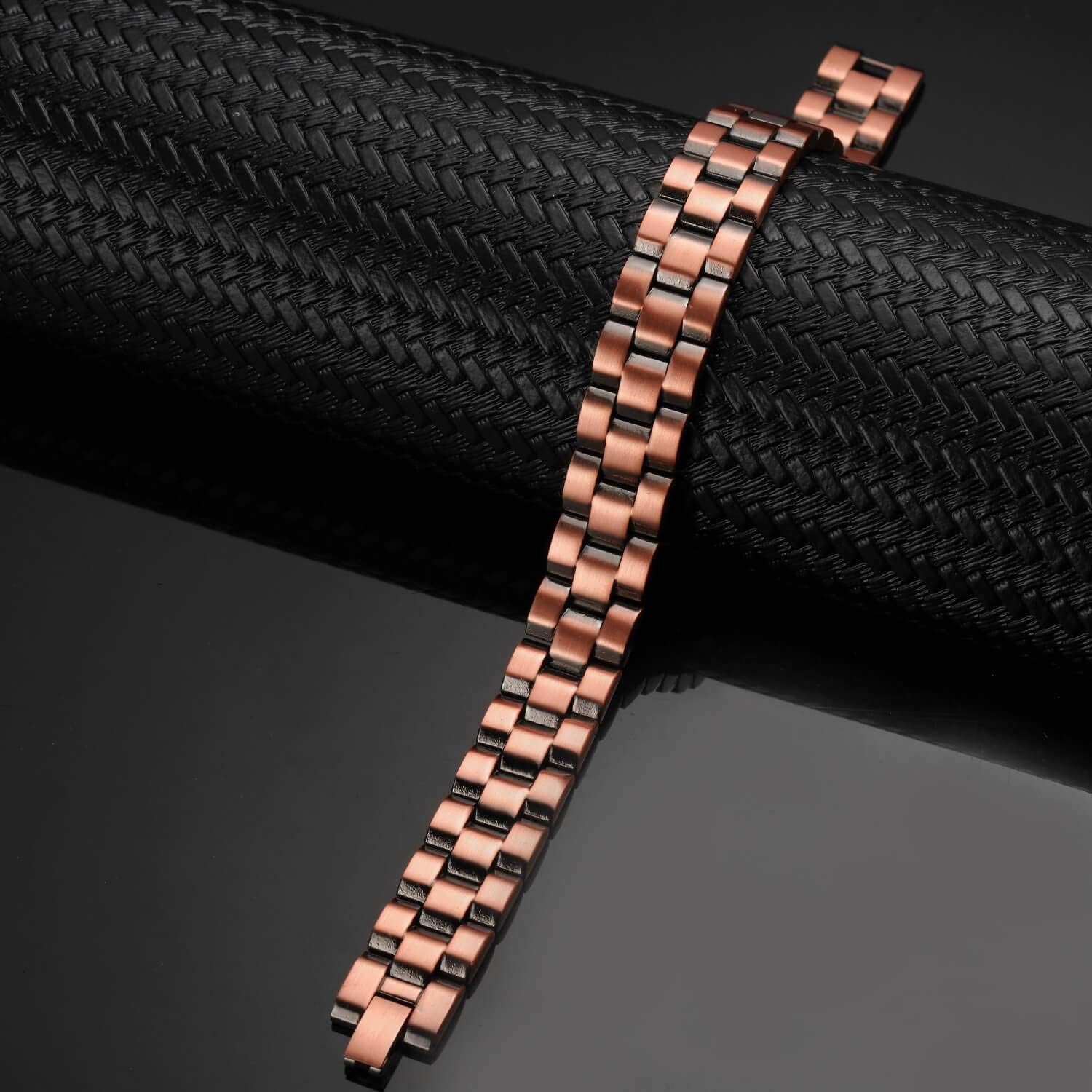 Wollet Copper Magnetic Bracelet for Men, 99.9% Pure Copper Jewelry with Magnets, Set of 2