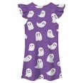 thumbnail image 5 of FYDUU Halloween Dresses for Girls Nightgowns Flutter Sleeve Sleepwear Soft Princess Nightdress Summer Casual Nightgown Cartoon Print Dress 8-9 Years, 5 of 5