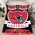 thumbnail image 2 of jejeloiu Football Sport Bed Sheets,American Rugby King Sheets For Ball Gamer 4-Piece, 2 of 7