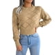 thumbnail image 1 of Gibobby Suéteres para mujer, uéter de cuello alto para mujer, de manga larga, acogedor, cálido, casual, ligero, suave(Caqui,CH), 1 of 5