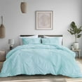 Comfort Spaces 3Piece Full/Queen Comforter Set Microfiber Blue Elastic