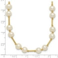 thumbnail image 2 of 14k Yellow Gold Lobster Claw Closure Bead and 7 8mm White Freshwater Cultured Pearl Necklace 18 Inch - Pendant Necklace, 2 of 2
